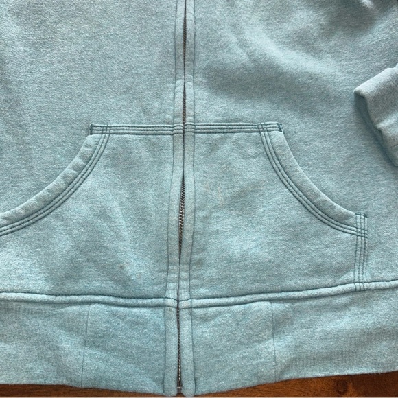 Carhartt womens long sleeve hooded full zip sweater turquoise embroidered XS - Picture 4 of 10